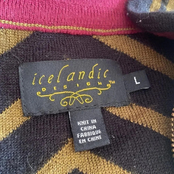 Striped Women's Cardigan Sweater - Black and Brown - Picture 9 of 10